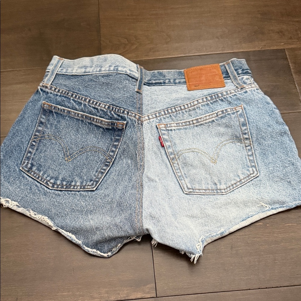 Levi's Two-Tone Jean Shorts - Blue and Light Blue